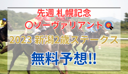【2023 新潟2歳ステークス(GⅢ)】競馬データ予想
