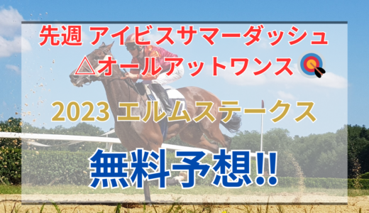 【2023 エルムステークス(GⅢ)】競馬データ予想
